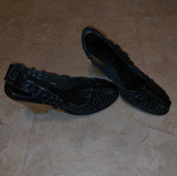 Vintage Michael  kors wedges slingback leather sandals size 6M - Picture 5 of 11